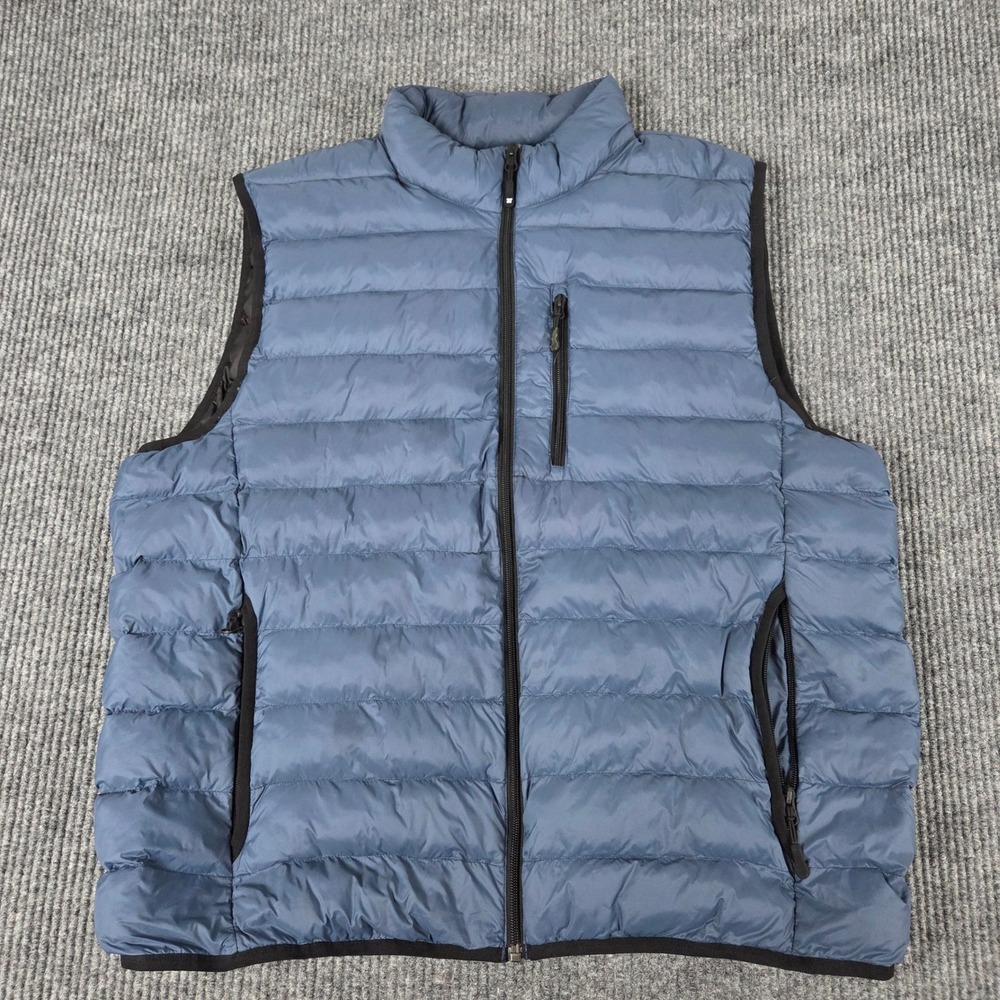 32 Degrees Heat Mens XL Blue Quilted Puffer Vest Full Zip Insulated T2211012